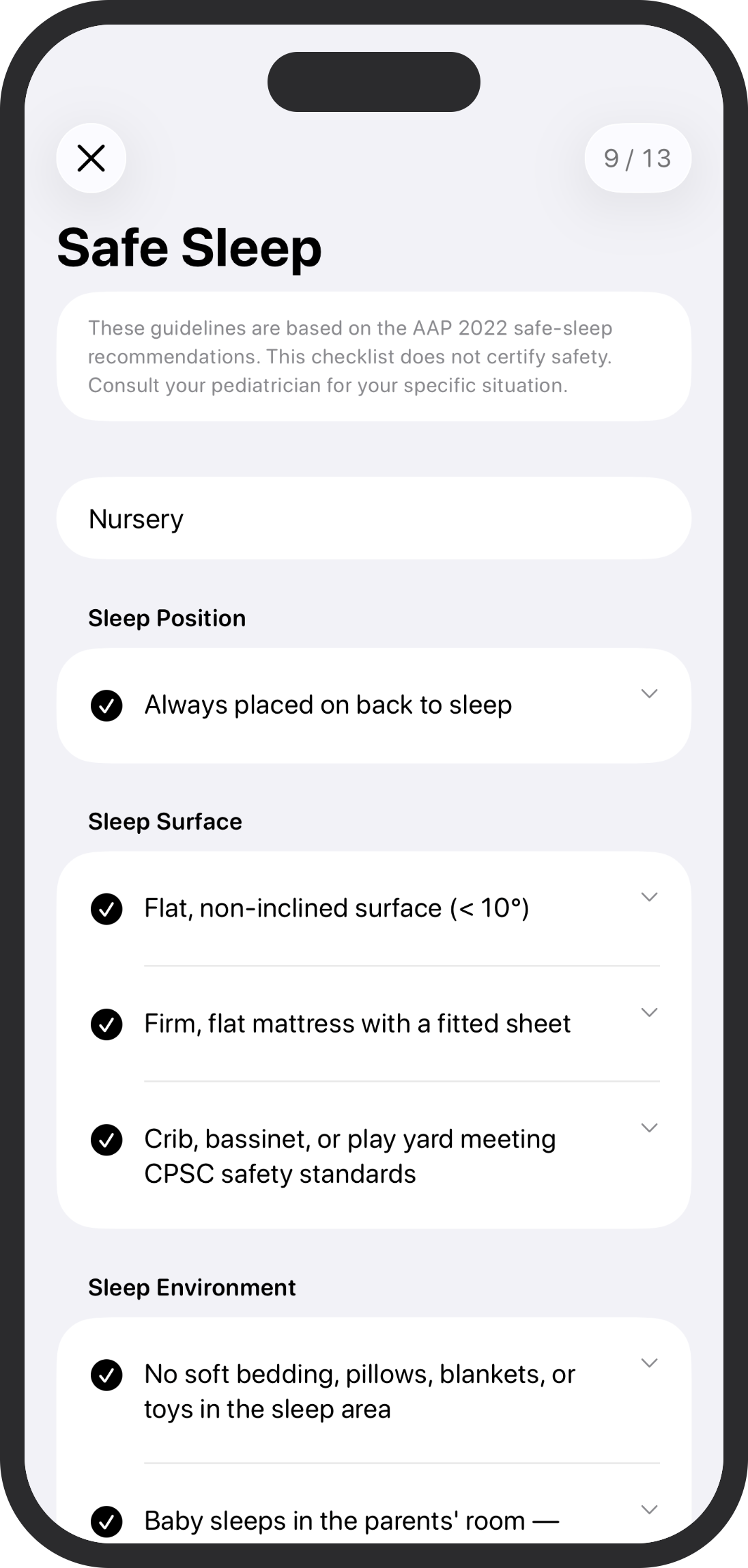 Safe sleep screenshot